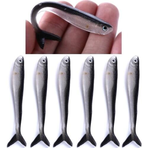 2019NEW 10pcs 80mm 2.2g Soft Silicone Fishing Lure Minnow Saltwater Freshwater Worms Wobblers Artificial Bait Bass Tackle Jigs