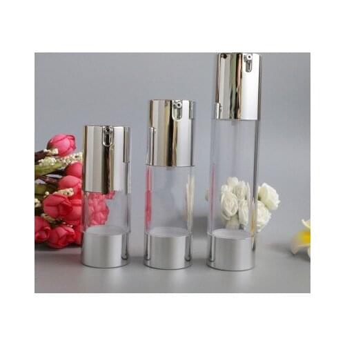 15/30/50ML Travel Containers Empty Bottle Refillable Shampoo Lotion Squeeze Jar Plastic Clear Airless Pump Empty Bottle