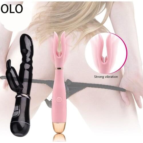 2021 G Spot Vagina Adult Toys Dildo Vibrator Sex Double Rod Masturbation Rabbit Vibrator Utensils Sex Product Vibrator for Women