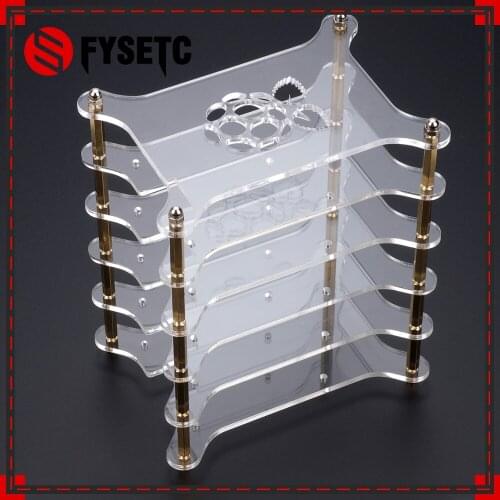 6-layer Raspberry Pi 3 Acrylic Case Clear Transparent Shell Enclosure With Logo For Raspberry Pi 3 Model B & Raspberry Pi 2