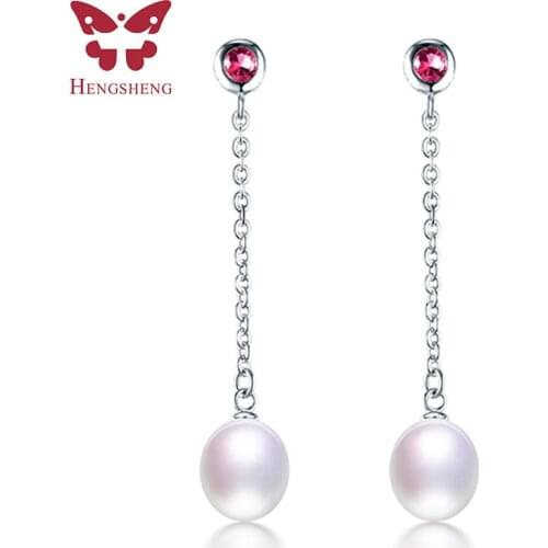 AAAA high luster 8-9mm water drop long pearl earrings for wedding/party/office/gift white pink purple black freshwater pearl