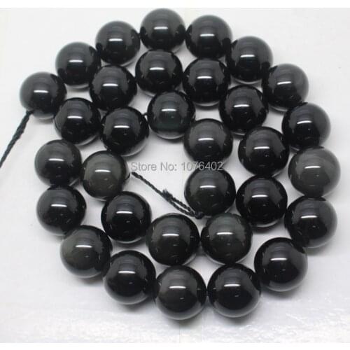 Free shipping! Wholesale 32pcs! 12mm Natural Black Obsidian Round Loose Beads