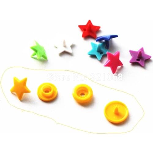 8 colors mixed notes five-pointed star type 80 sets of the plastic snap button baby diapers With the buttons