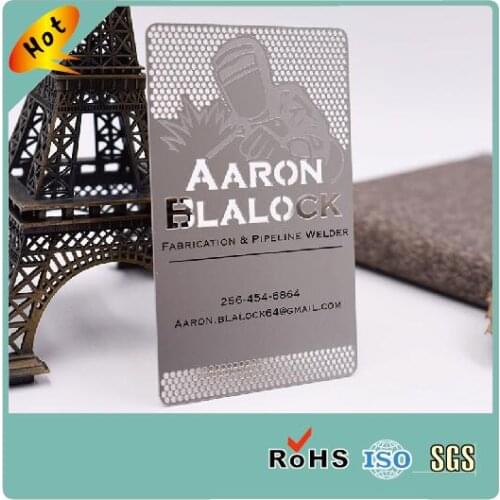 Customized cheap vip laser engraved stainless steel metal business card printing