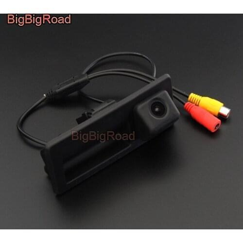 BigBigRoad Car Trunk Handle Camera For Audi A4 S4 RS4 B8 8K Q3 8U For Porsche Cayenne 92A Car Rear view Reverse Camera HD CCD