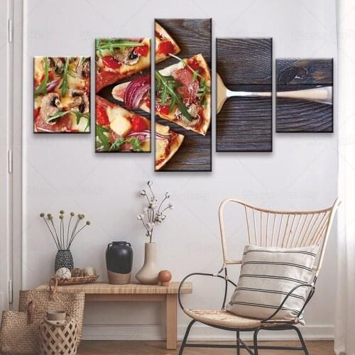 HD Canvas Painting Wall Art 5 piece kitchen food Pizza Food Posters and Prints Wall Pictures Home canvas party Decor