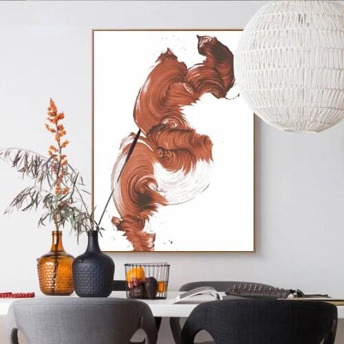 Colorful Abstract Landscape Orange Gray Graffiti Canvas Painting Sofa Background Wall Picture Poster Living Room Home Decoration