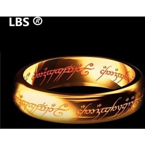 Midi Ring Tungsten One Ring of Power Gold the Movie of Ring Lvers Women and Men Fashion Jewelry Wholesale Free Drop ship