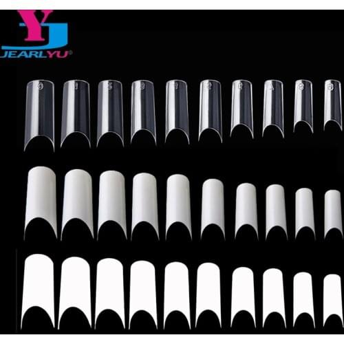 Nail Tips 500 Pcs C Curved Fake Transparent Natural White French Acrylic Nail Art False Nails High Quality Unhas Nagel Tips