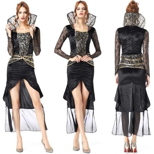 Halloween stage costumes evil witch queen vampire suit adult costume dress up suits for any figure
