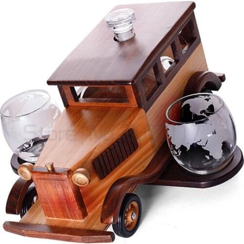 Creative Decanter Set Sailing Decanter Whiskey Wine Glass Set One Bottle Four Cups With Wooden Base