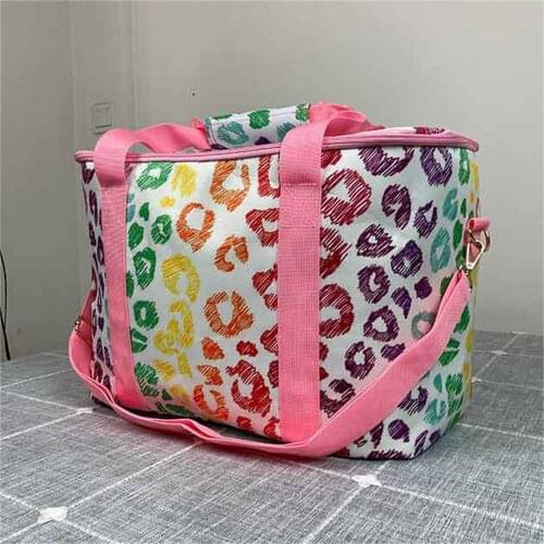 Leopard Insulated Cooler Cow Pattern Large Capacity Outdoor Picnic Food Storage Bags Tie Dye Floral Summer Fashion Travel Bags