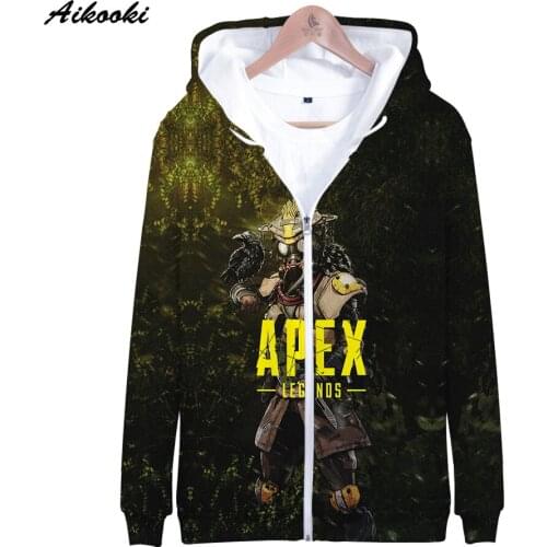 Aikooki Hot 3D Apex Legends Game Zipper Hoodies Sweatshirt Men/women Winter Hoodie Casual Harajuku Hip Hop Apex Legends Clothes