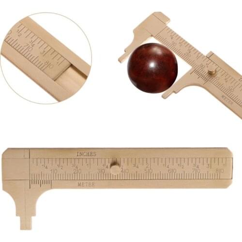 Mini Brass Sliding Gauge Vernier Caliper 80mm 3.25inch Pocket Ruler Double Scale