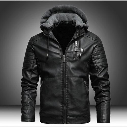 Men Winter New Leather Jackets Coat Motorcylce Casual Fleece Thicken Motorcycle PU Jacket Biker Warm Leather Men Brand Clothing
