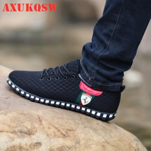 Men Casual Shoes 44 New Arrival Breathable Mesh Flats Shoes Men Loafers Slip On Mens Driving Shoes Trainers Laceup Running Shoes