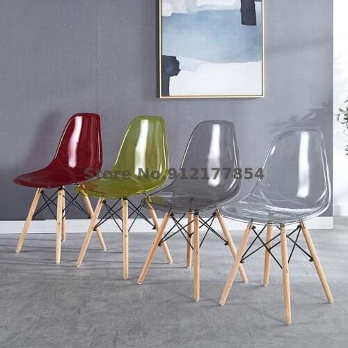 Nordic Home Chair Modern Minimalist Transparent Dining Chair Backrest Stool Net Red Leisure Chair Negotiation Table And Ch