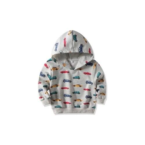 2020 New Children Cartoon Little Car Sweatshirt Boy’s Spring Autumn Long-sleeved Print Warm Hooded Pullover Sweater ropa de bebe