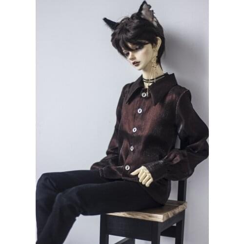 BJD doll clothes for 1/3 1/4 MSD Uncle fashion chameleon shirt with large collar lantern sleeve 2 color doll accessories
