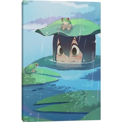 My Hero Academia Froppy Tsuyu Asui anime Wooden Frame Canvas poster Painting wall Art decor Study Home Framed Decoration Prints