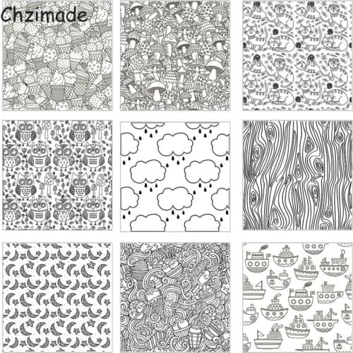 Chzimade Cute Cloud Mushroom Polymer Clay Texture Silicone Stamp Sheets For Scrapbooking Art Clay Craft DIY Embossing Crafts