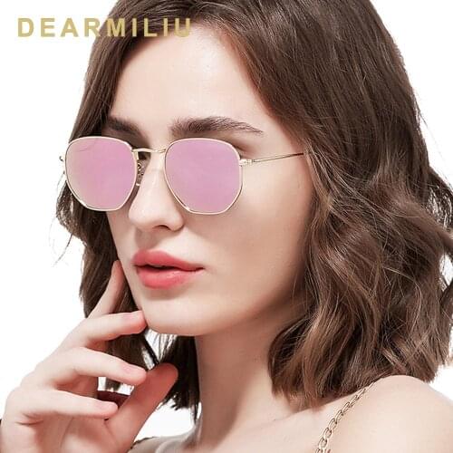DEARMILIU BRAND 2019 DESIGN Classic Polygon Polarized Sunglasses Women Vintage Frame Driving Pink Sunglasses Men UV400 For Women