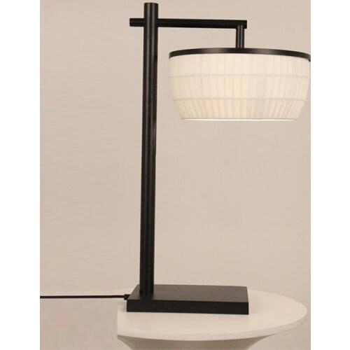 Modern Chinese Black Simple Table Lamp Hotel Restaurant Home Decor Lighting Desk Light TA230