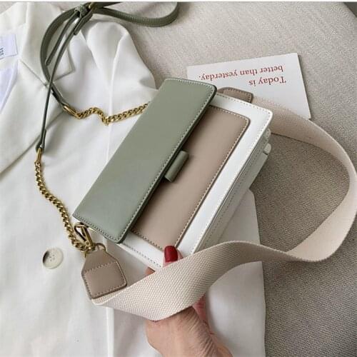 2021 contrast leather womens crossover bag travel handbag fashion simple one shoulder simple bag womens crossover bag