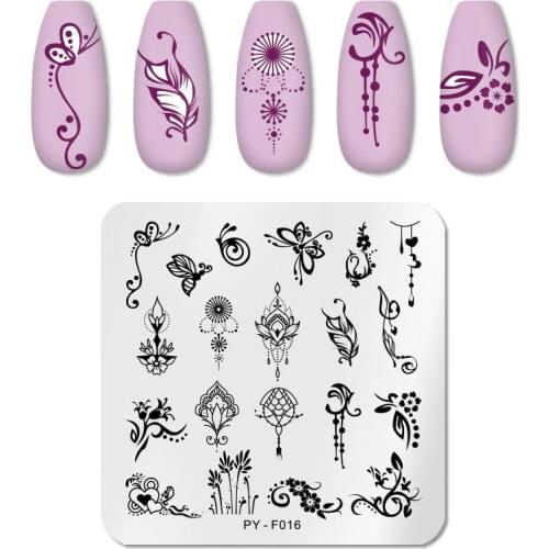 PICT YOU Natural Plants Leaves Nail Stamping Plates Flowers Pattern Nail Art Image Lace Stamp Templates Stencil Accessories Tool