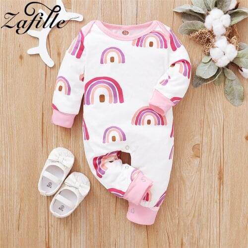 ZAFILLE Stylish Rainbow Romper Baby 2021 New Cute Clould Baby Girl Romper Winter Overalls Children Baby Boy Jumpsuit Newborn