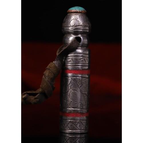 Tibetan Buddhism temple Tiantie hand-beating chisel engraved seal with gem amulet pendant Vajra Phurpa Dagger pendant