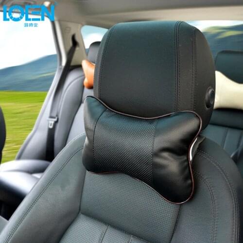 1PCS Car Pillow Head Rest Neck Support Cotton Filler Soft Comfortable Auto Seat Headrest Pillows For Universal Cars Black Beige