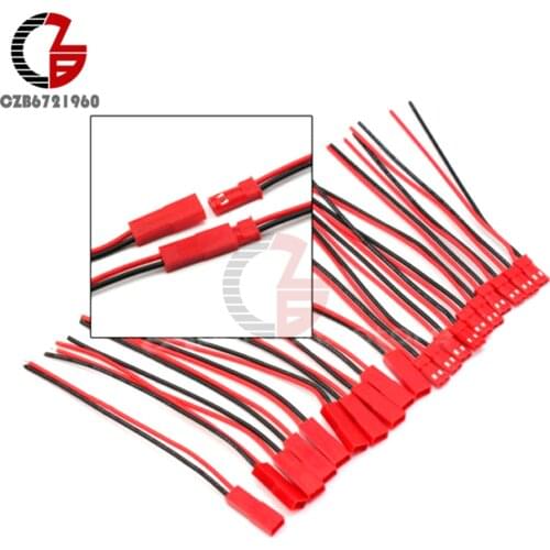 10 Pairs 100mm 10cm Male Female Connector JST Plug Cable For RC BEC Battery Helicopter DIY FPV Drone Quadcopter