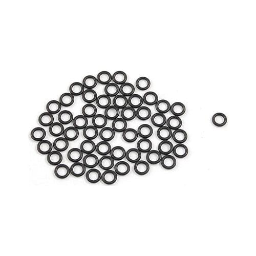 100 Pcs 5mm x 1mm x 3mm Mechanical Black NBR O Rings Oil Seal Washers