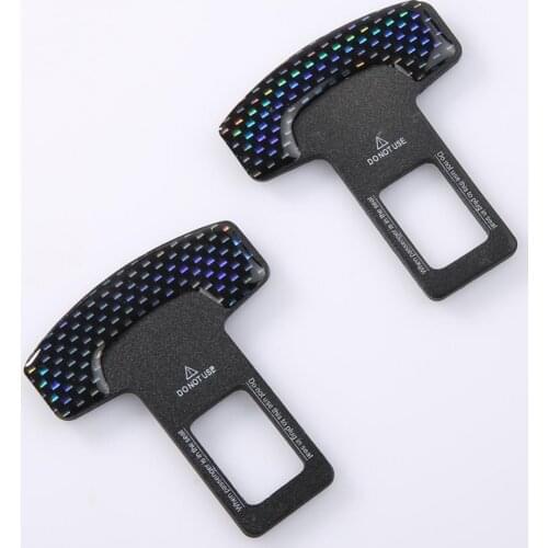 2Pcs Safety Belt Buckles Real Carbon Fiber Aluminum Alloy Car Seat Alarm Canceler Stopper for Most Cars Пряжка ремня безопасност