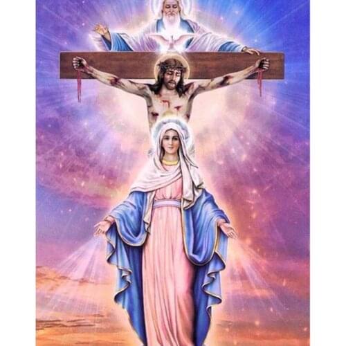 5D Diy Diamond Painting Jesus Cross Religious Full Drill Rhinestone Embroidery Diamond Mosaic Kit Cross Stitch Wall Home Decor