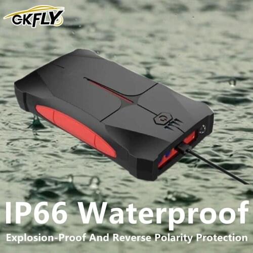 12V 800A 9200mAh GKFLY Car Jump Starter Emergency Power Bank IP66 waterproof Suitable For Car/Motorcycle 4 Modes Of LED Light