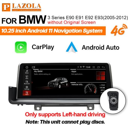 PLAZOLA Android 10.0 Car Multimedia Navigation GPS Player For BMW 3 Series E90 E91 E92 E93 2005-2012 No Original Monitor CarPlay