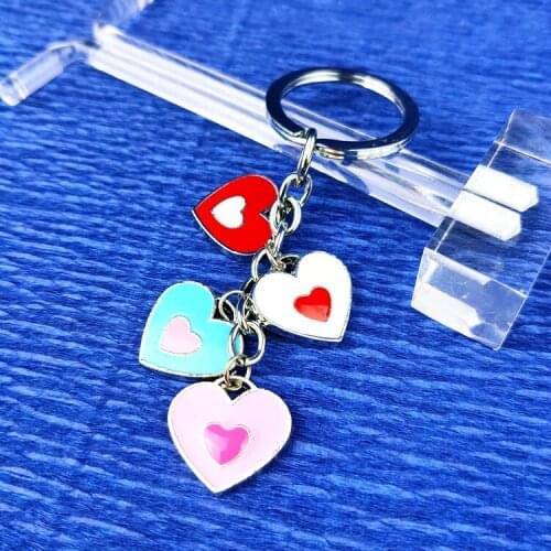 Fashion Silver Keyring Keychain Heart String Gift Special Characteristic Classic Two-Color All-Match Bag Red Lady Metal K0018