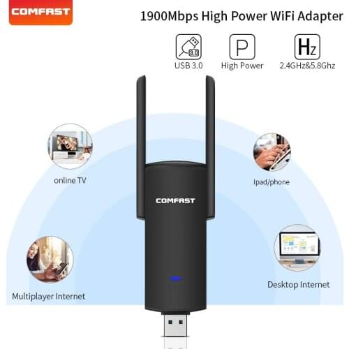 COMFAST USB Network Adapter 1900Mbps Wifi Dongle Dual Band 11AC Wi fi Antenna LAN Ethernet wireless Adapter Receiver For Desktop