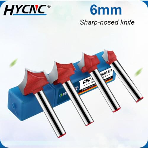 6mm shank chamfer round groove drill bit carbide milling cutter end mill CNC milling tool 3D hardwood PVC milling cutting