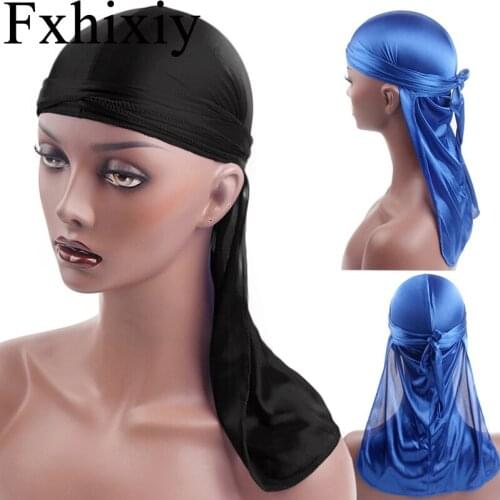 Hot Sale Long Tail Silky Headscarf Doo Rag Pirate Hat Durag Chemo Caps Skull Hat Turban Bandanas Mens Spring Summer New 2020