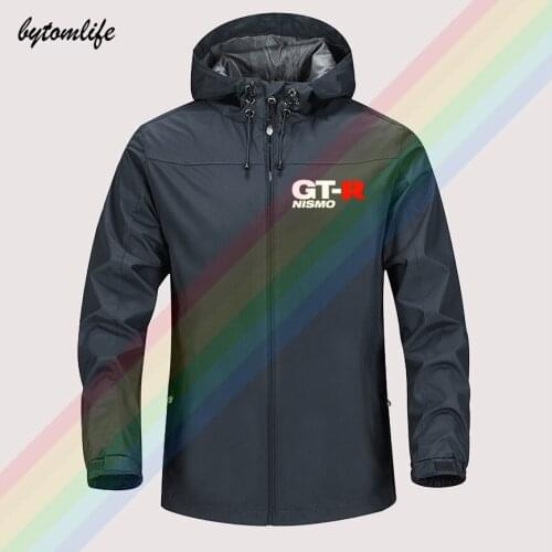 GTR Nismo Nissan Logo Car Racing Racer JDM Jacket Men Lightweight Hooded Zipper Waterproof Coat Windproof Outdoor Asian Size