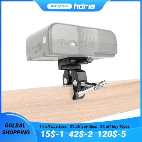 HDRIG Super Crab Clamp Pliers Clip With Universal V-Lock Mount Quick Release Adapter For DSLR Camera Battery