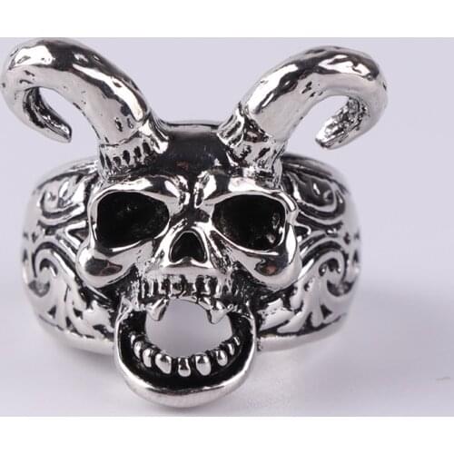 Classic Retro Male Ring Fashion Punk Style Stainless Steel Sheep Head Ring Accessories Jewelry For Men Best Gift