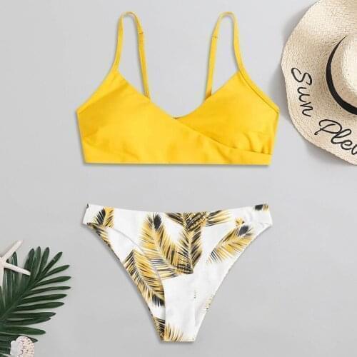 Bikini Set 2021 Women Floral Random Print Push-Up Swimsuit Beachwear Padded Swimwear Separate Two Piece Brazilian Bathing Suit