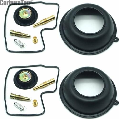 For Honda BROS 400 NT400 Carburetor Repair Kit Vacuum Diaphragm Cut-off Valve Carb Float Valve Jets Screw Gasket Rebuild 2 Sets