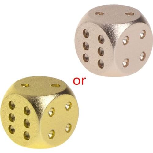 Dices Aluminum Polyhedral Metal Solid Club Bar Dice Playing Game Tool 16X16X16mm G32E
