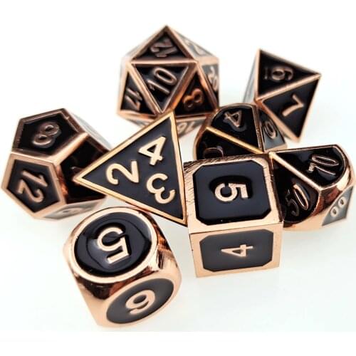 Metal DND Dice Super Heavy Set of 8 D&D Dice for Dungeons and Dragons Games