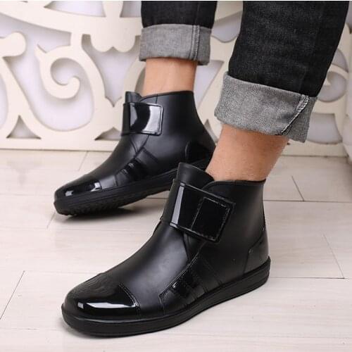 Short Rain Boots Mens Non-slip Waterproof Shoes Rubber Shoes Fashion Men Boots Work Boots 2021